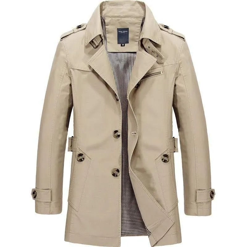 Männer Jacke Mantel langen Abschnitt Mode Trenchcoat neue Herbst Marke Casual Fit Mantel Jacke