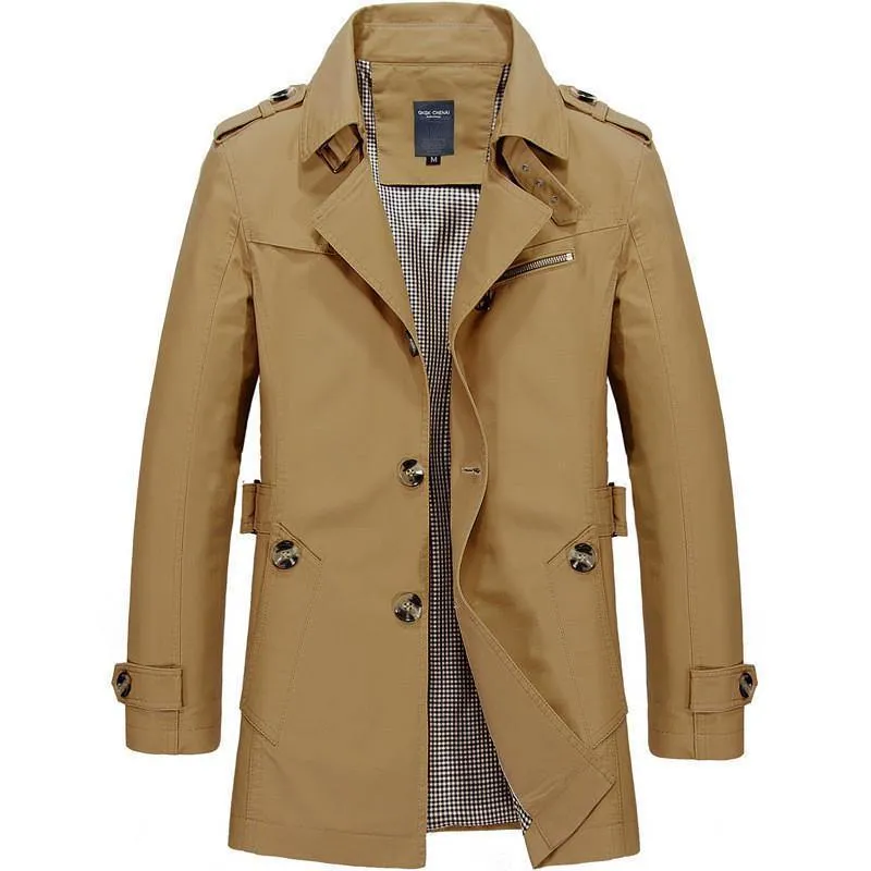 Männer Jacke Mantel langen Abschnitt Mode Trenchcoat neue Herbst Marke Casual Fit Mantel Jacke