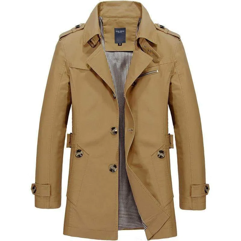 Männer Jacke Mantel langen Abschnitt Mode Trenchcoat neue Herbst Marke Casual Fit Mantel Jacke