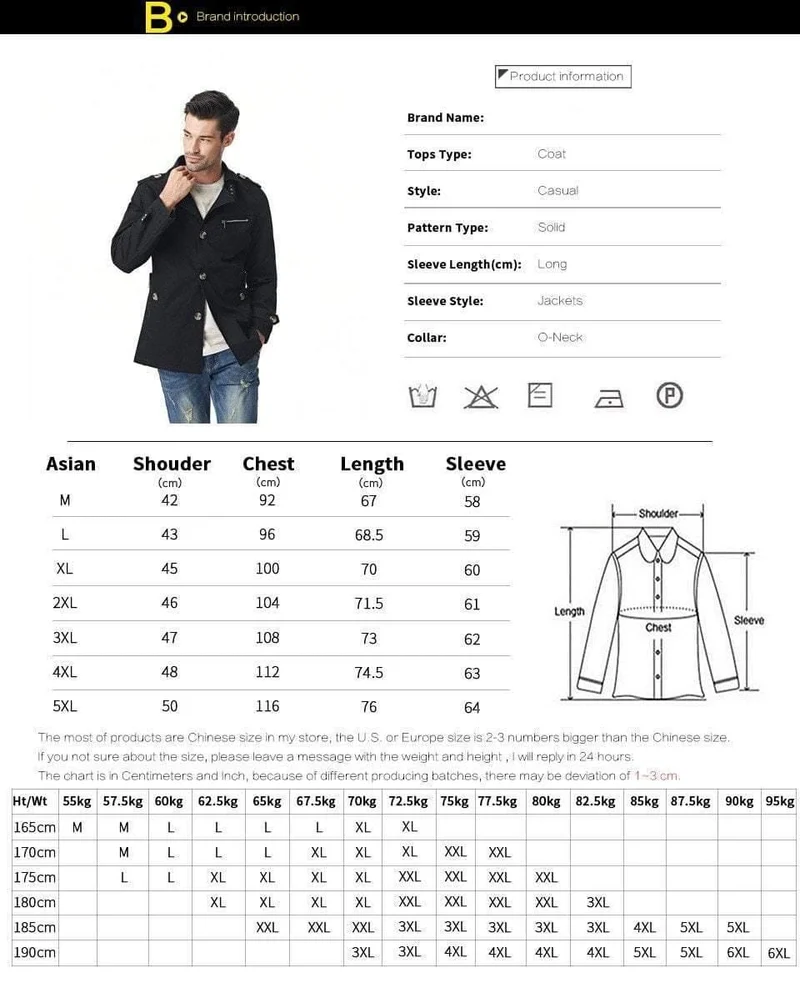 Männer Jacke Mantel langen Abschnitt Mode Trenchcoat neue Herbst Marke Casual Fit Mantel Jacke