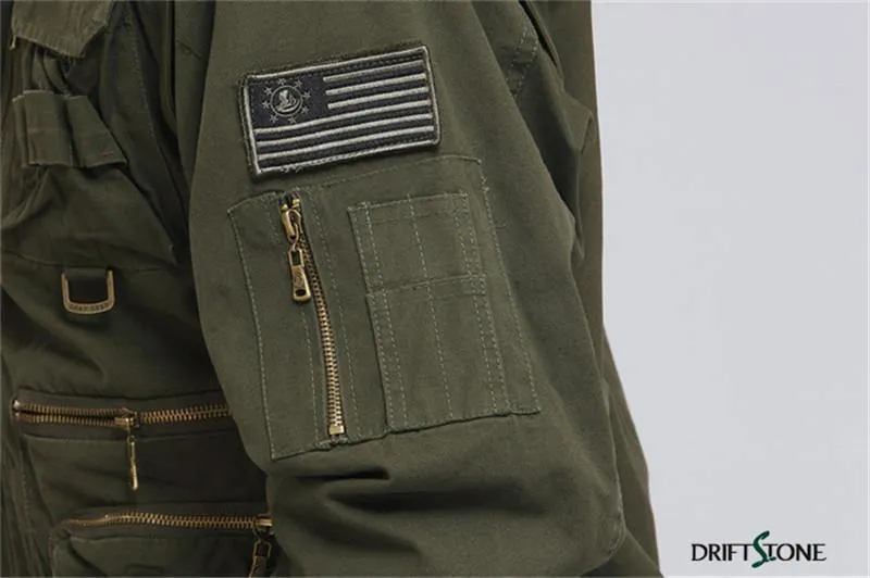 Aeronautica Militare Bomber Jacket Men Abnehmbare Ärmel Tactical Military Uniform Coat