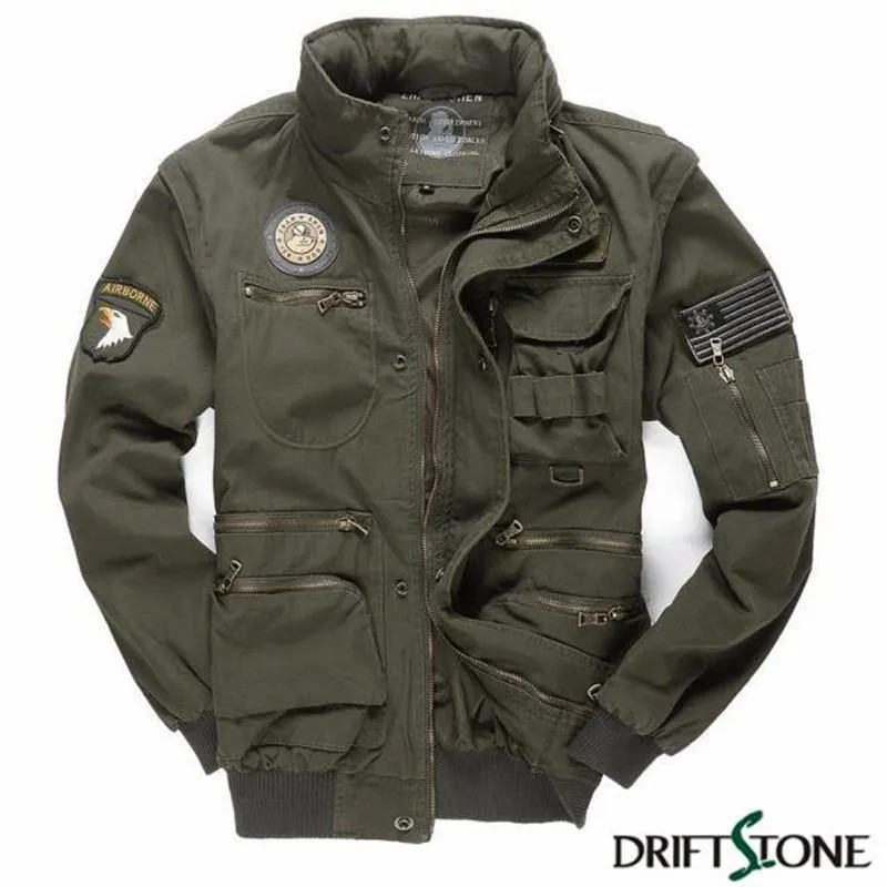 Aeronautica Militare Bomber Jacket Men Abnehmbare Ärmel Tactical Military Uniform Coat