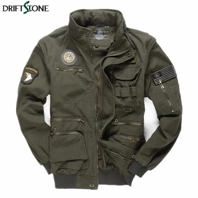 Aeronautica Militare Bomber Jacket Men Abnehmbare Ärmel Tactical Military Uniform Coat