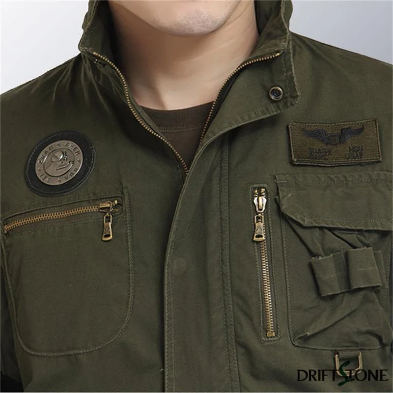 Aeronautica Militare Bomber Jacket Men Abnehmbare Ärmel Tactical Military Uniform Coat