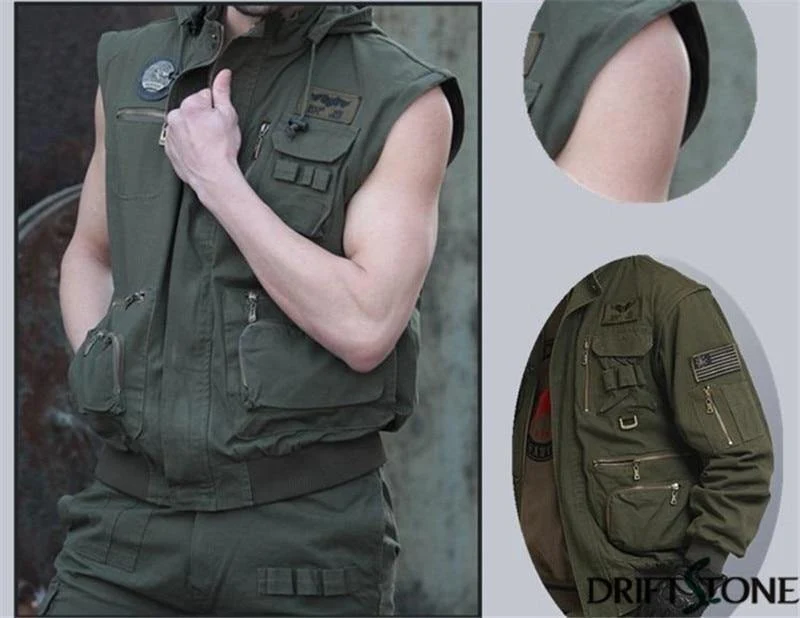 Aeronautica Militare Bomber Jacket Men Abnehmbare Ärmel Tactical Military Uniform Coat