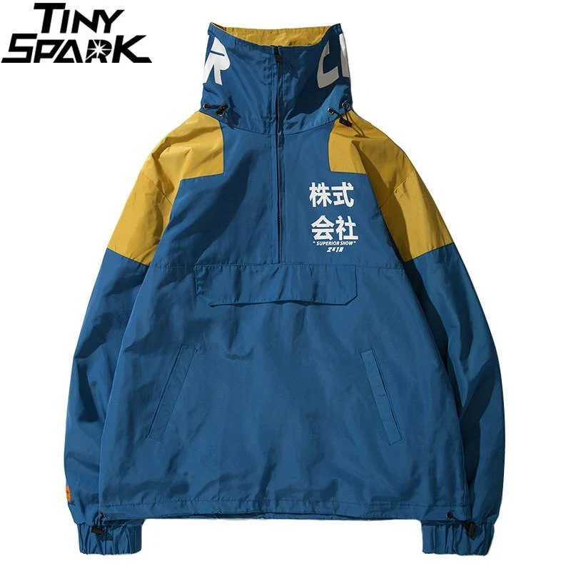 Windjacke Männer Japan Multi Taschen Jacke Mantel Retro Vintage Casual Track Jacke Streetwear