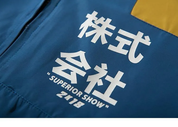 Windjacke Männer Japan Multi Taschen Jacke Mantel Retro Vintage Casual Track Jacke Streetwear