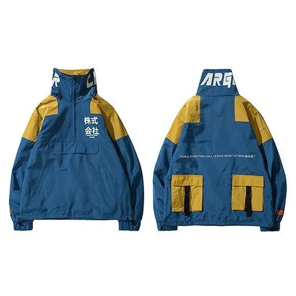Windjacke Männer Japan Multi Taschen Jacke Mantel Retro Vintage Casual Track Jacke Streetwear