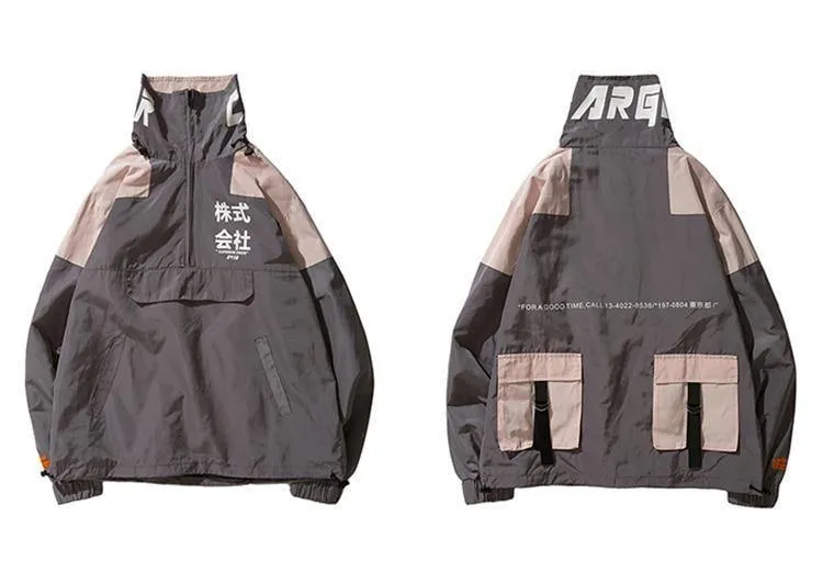 Windjacke Männer Japan Multi Taschen Jacke Mantel Retro Vintage Casual Track Jacke Streetwear