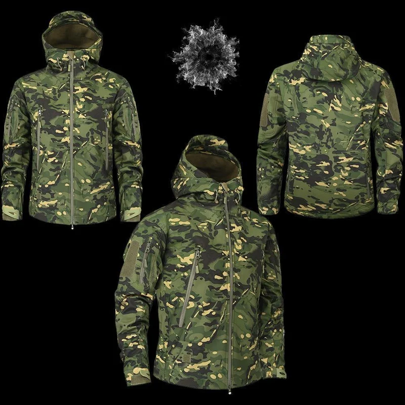 Herren Military Camouflage Fleece Jacke Army Tactical Clothing Multicam männliche Camouflage Windbreaker