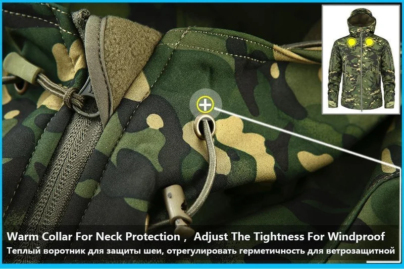 Herren Military Camouflage Fleece Jacke Army Tactical Clothing Multicam männliche Camouflage Windbreaker