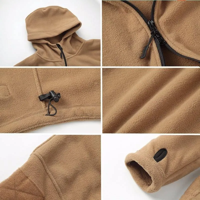 Jacke Herren Thermal Outdoor Polartec Warmer Kapuzenmantel Militar Softshell Hike Oberbekleidung Armeejacken
