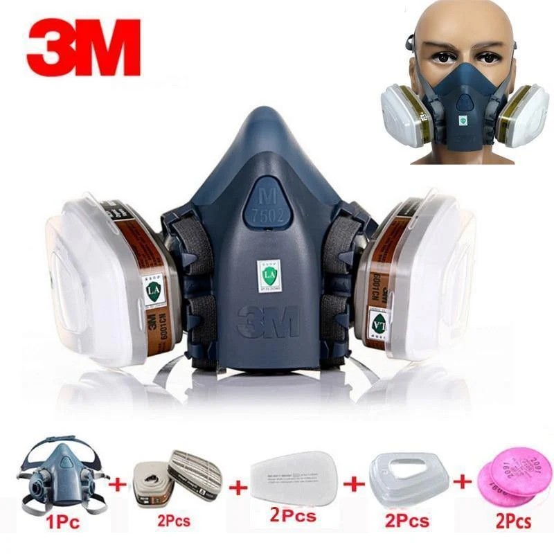9 In 1 Anzug Gasmaske Atemschutzmaske Lackieren Sprühen Für 3 M 7502 N95 6001cn Staubgasmaske Atemschutzmaske