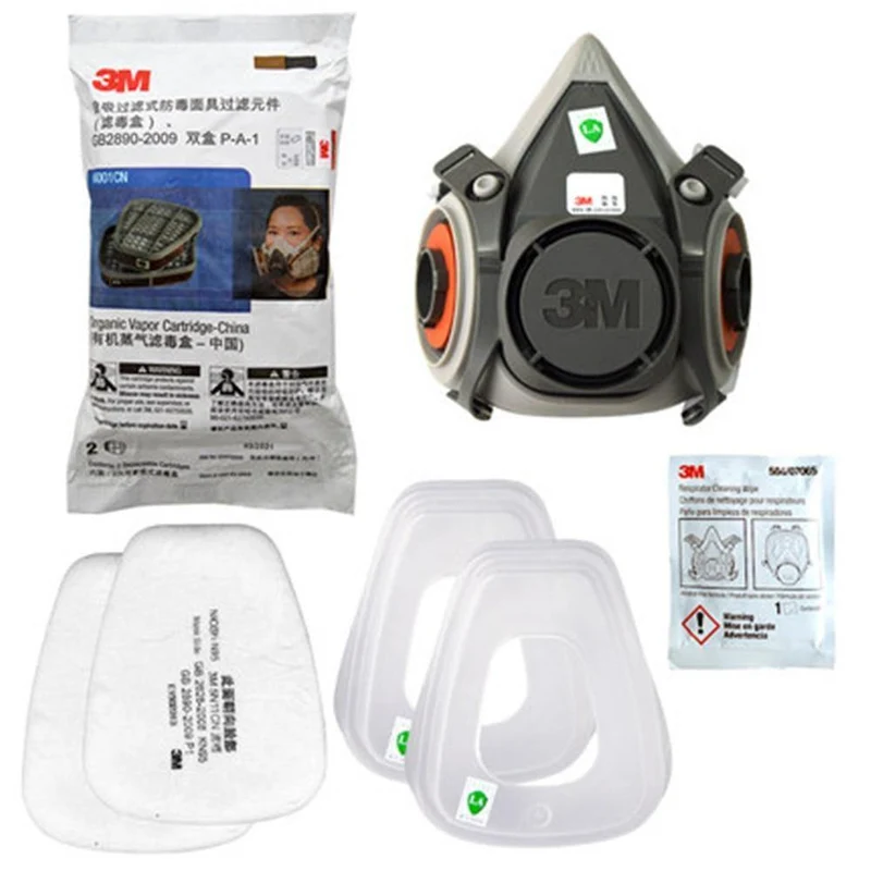 3M 6000-Serie Atemschutzmasken-Halbmaske 6100 / 6200 / 6300 6001-Gaskartuschen 7IN1-Set Zum Sprühen gegen organische Dämpfe