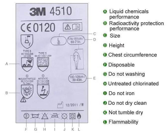 3M 4510-Sicherheitskleidung Einweg-Schutzanzug mit Kapuze Anti-Partikel / Limited Liquid Chemical Splash LT074