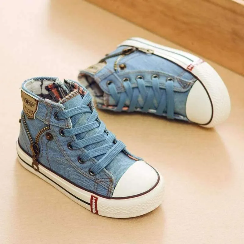 Autumn Expert Skill Children Casual Shoes Boys Girls Sport Shoes Breathable Denim Sneakers Kids Canvas Shoes Baby Boots