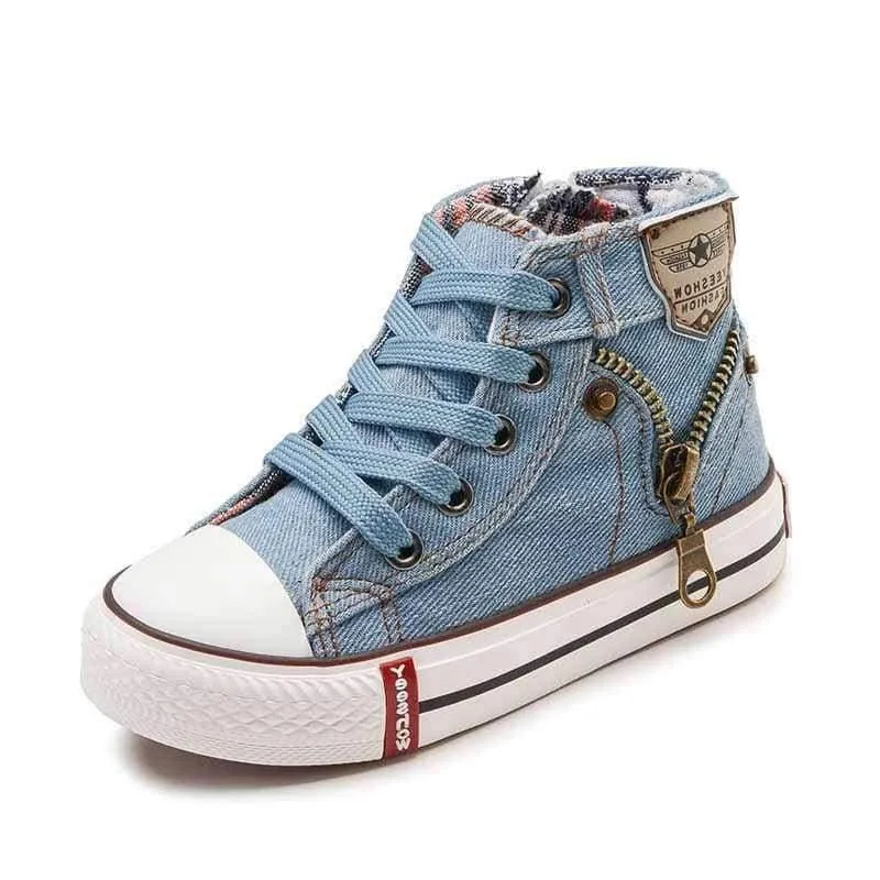 Autumn Expert Skill Children Casual Shoes Boys Girls Sport Shoes Breathable Denim Sneakers Kids Canvas Shoes Baby Boots