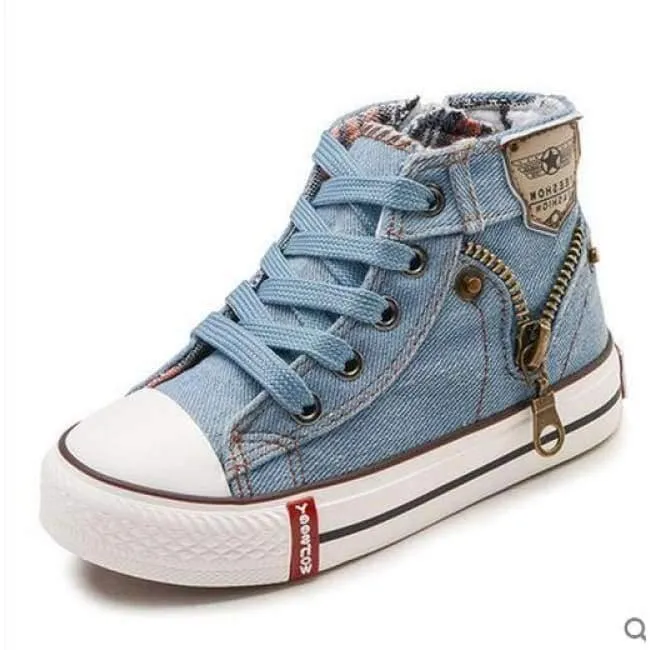 Autumn Expert Skill Children Casual Shoes Boys Girls Sport Shoes Breathable Denim Sneakers Kids Canvas Shoes Baby Boots