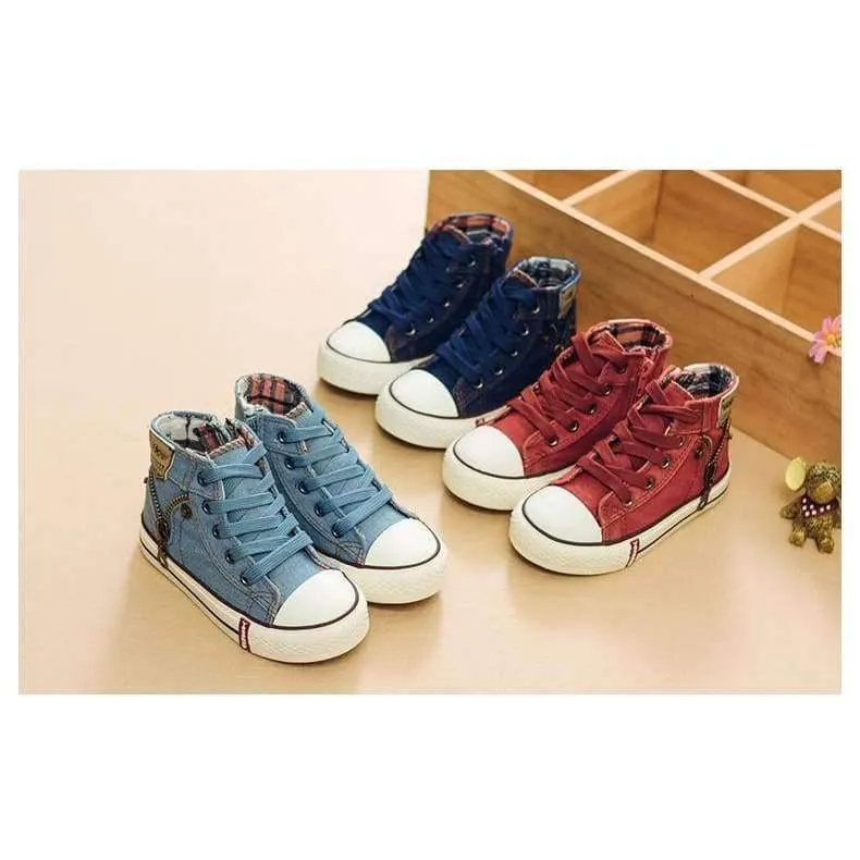 Autumn Expert Skill Children Casual Shoes Boys Girls Sport Shoes Breathable Denim Sneakers Kids Canvas Shoes Baby Boots