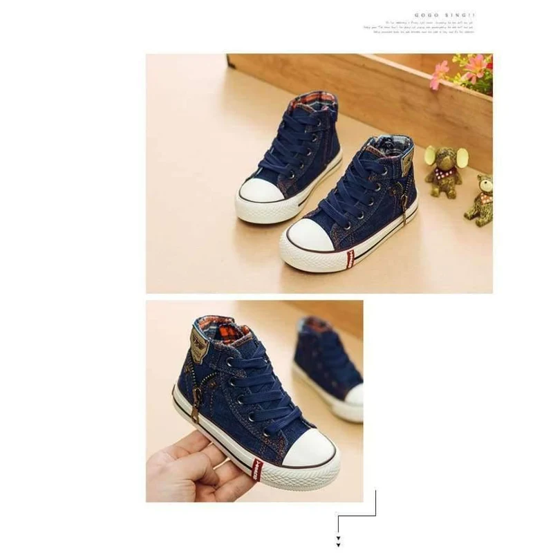 Autumn Expert Skill Children Casual Shoes Boys Girls Sport Shoes Breathable Denim Sneakers Kids Canvas Shoes Baby Boots
