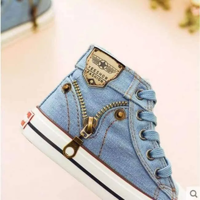 Autumn Expert Skill Children Casual Shoes Boys Girls Sport Shoes Breathable Denim Sneakers Kids Canvas Shoes Baby Boots