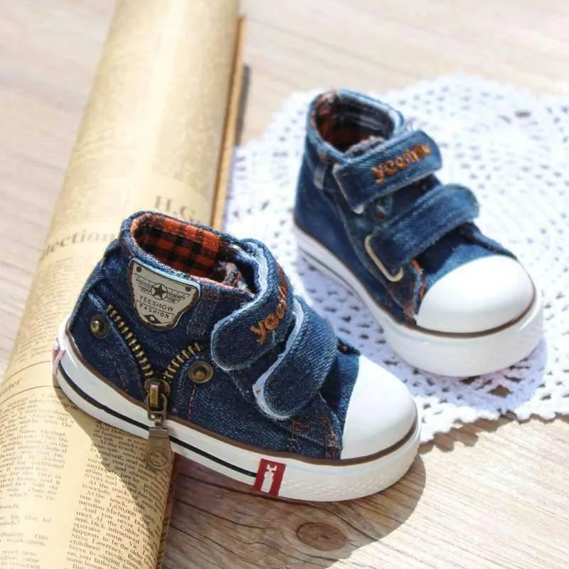 Canvas Children Shoes Boys Sneakers Brand Kids Shoes for Girls Baby Jeans Denim Flat Boots toddler shoes YS660