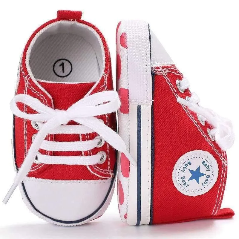 Newborn Sneakers Baby girls Boys Lace-up Canvas Shoes Active All Star Zapatos Bebe Toddler Shoes Infantil Sapatos