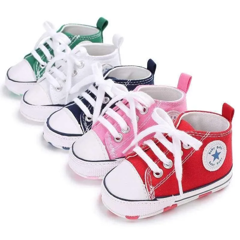 Newborn Sneakers Baby girls Boys Lace-up Canvas Shoes Active All Star Zapatos Bebe Toddler Shoes Infantil Sapatos