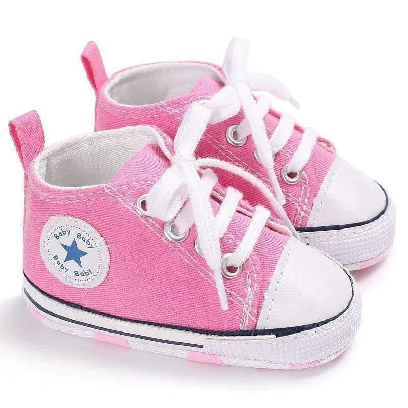 Newborn Sneakers Baby girls Boys Lace-up Canvas Shoes Active All Star Zapatos Bebe Toddler Shoes Infantil Sapatos