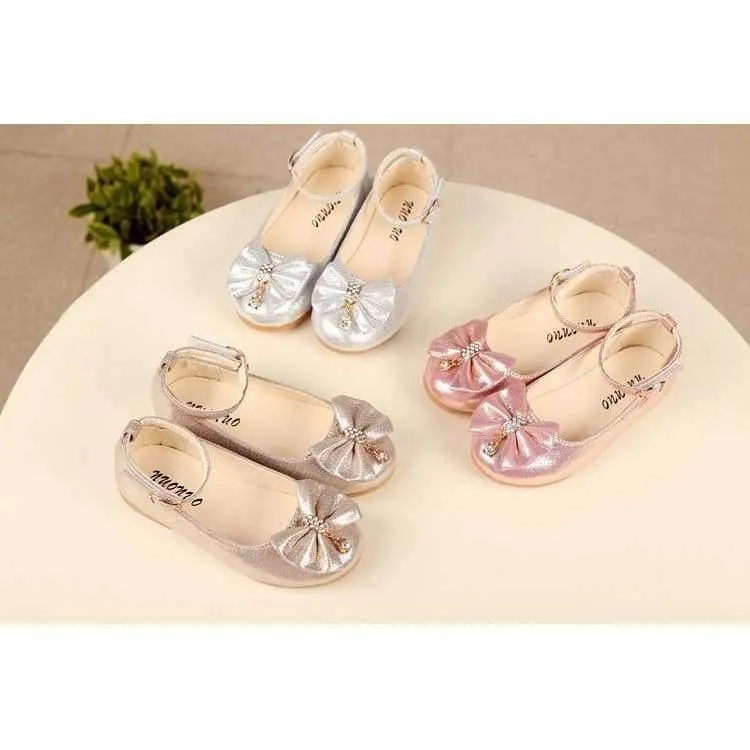 Spring Kids princes Shoes For Girls Children Girl Wedding Shoe Gold Black Crown Sequins Baby Waterproof Footwear