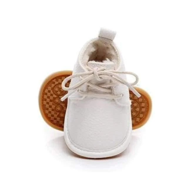 Winter super warm floral printing PU leather with fur baby moccasins infant baby girl boys shoes lace up boot