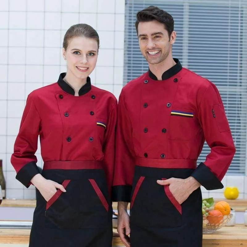 Männer Lange ärmeln Koch Jacke Hotel Service Arbeitskleidung Restaurant Küche Arbeit Werkzeug Chef Uniform Kochen Kleidung Frauen 89