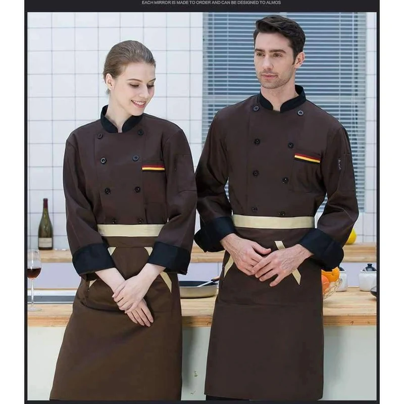 Männer Lange ärmeln Koch Jacke Hotel Service Arbeitskleidung Restaurant Küche Arbeit Werkzeug Chef Uniform Kochen Kleidung Frauen 89