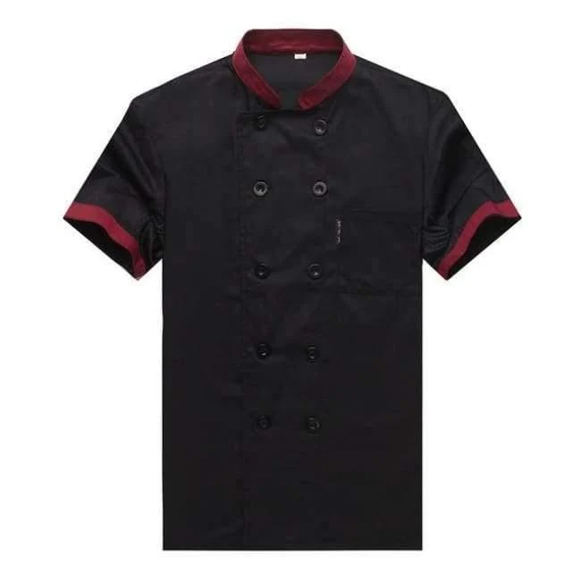 Atmungsaktives Mesh-Patchwork Kurzarm-Check Küche Kochuniformen Catering Hotel Restaurant Kellner Arbeitskleidung Overalls