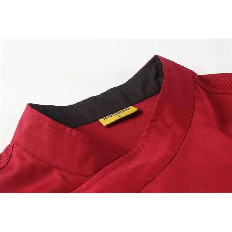Männer Frauen Schrägkragen Einreiher Kurze Ärmel Gespleißt Bäckerei Arbeitsuniformen Sommer Hochwertige Kochjacke