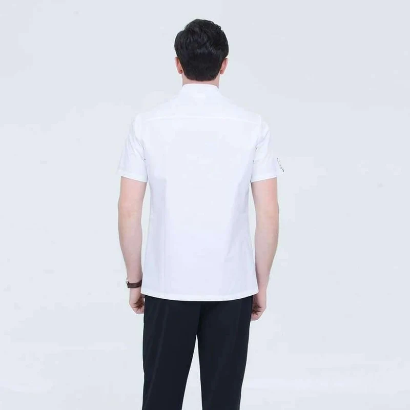 Unisex Restaurant Koch Mäntel Kurzarm Sommer Casual Zweireihig Küche Kochen Arbeitskleidung Hotel Kellner Uniformen Jacken