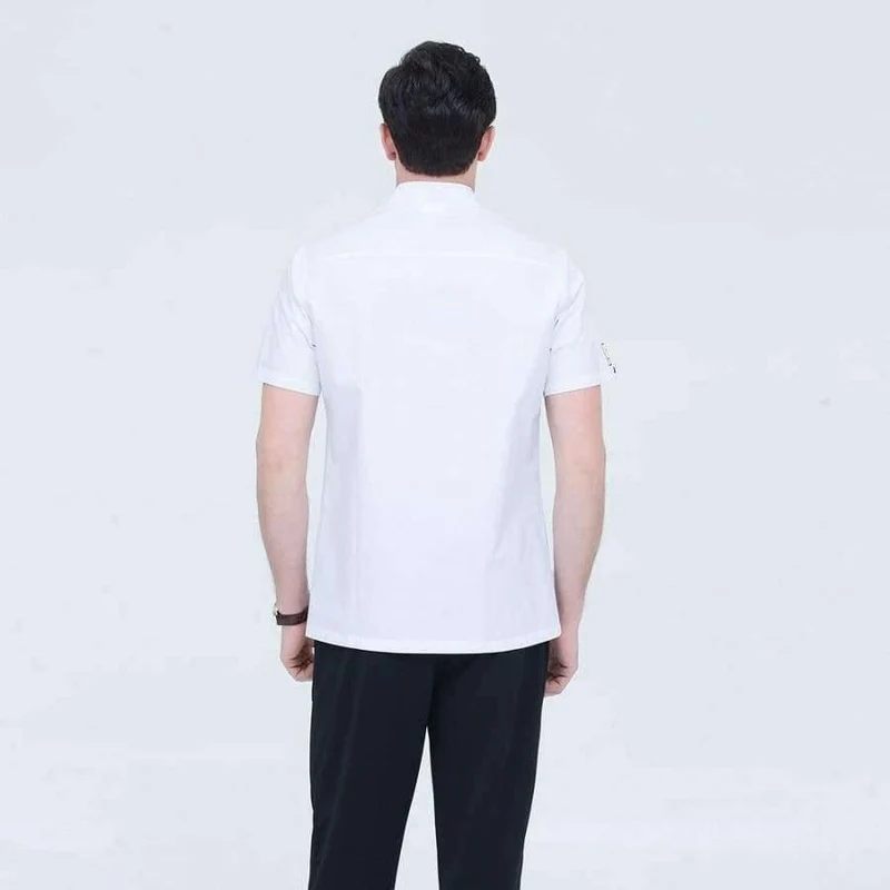 Unisex Restaurant Koch Mäntel Kurzarm Sommer Casual Zweireihig Küche Kochen Arbeitskleidung Hotel Kellner Uniformen Jacken