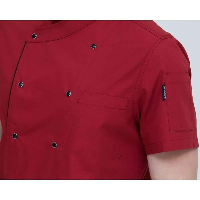 Unisex Restaurant Koch Mäntel Kurzarm Sommer Casual Zweireihig Küche Kochen Arbeitskleidung Hotel Kellner Uniformen Jacken