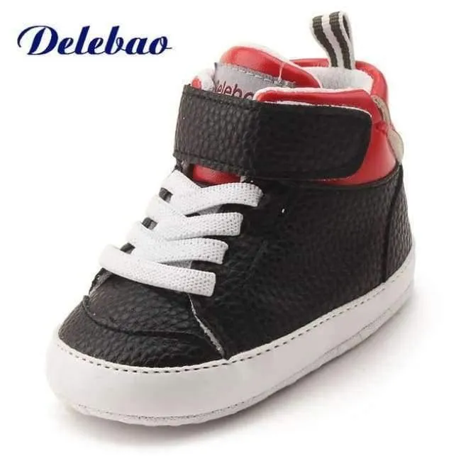 Newborn Sports Red Heart Five Star Baby Shoes Soft Soles White First Walkers