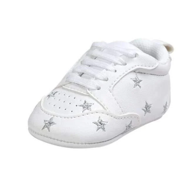Newborn Sports Red Heart Five Star Baby Shoes Soft Soles White First Walkers