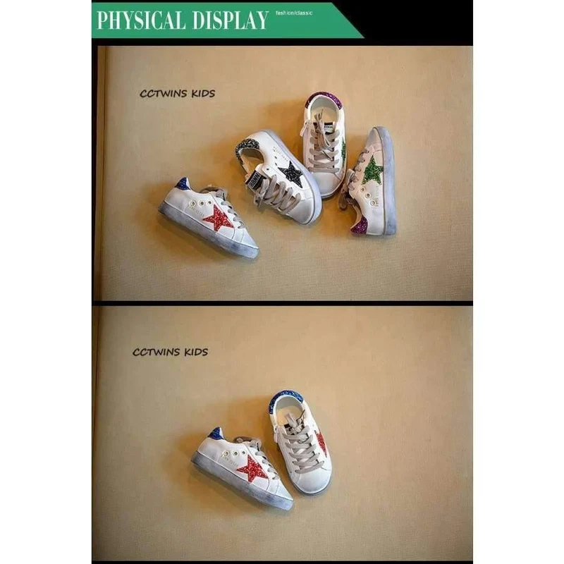 Toddler Fashion Sport Lace-Up Shoe Baby Girl Kid Glitter Sneaker Children Pu Leather Breathable Trainer F1830