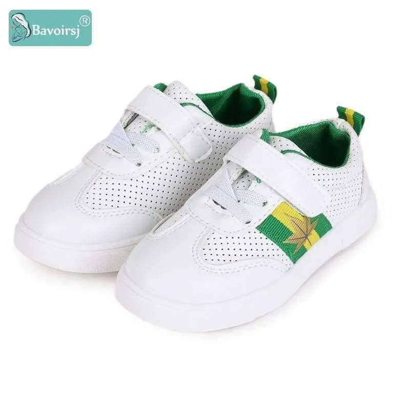 Shoes Baby Shoes Black Red Green Leaves Hollow Ventilation Childrens Casual Shoes Canvas Girls Shoes B1939