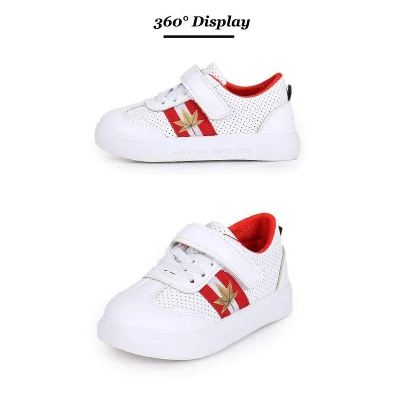 Shoes Baby Shoes Black Red Green Leaves Hollow Ventilation Childrens Casual Shoes Canvas Girls Shoes B1939