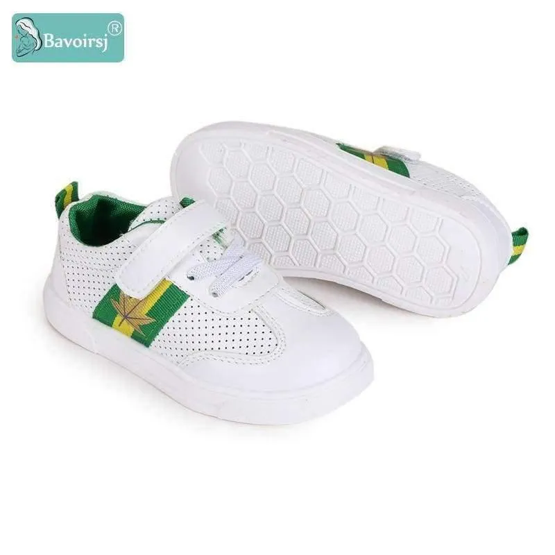 Shoes Baby Shoes Black Red Green Leaves Hollow Ventilation Childrens Casual Shoes Canvas Girls Shoes B1939