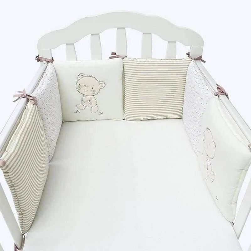 6Pcs Infant Baby Bettwäsche Stoßstange Neugeborenen Krippe Stoßstange Baby Bett Schutz Kleinkind Cartoon Krippe Bettwäsche Stoßstange in die Krippe für Baby