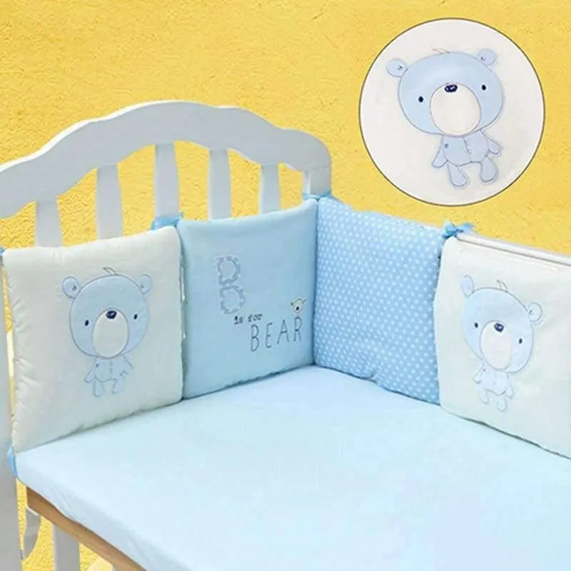 6Pcs Infant Baby Bettwäsche Stoßstange Neugeborenen Krippe Stoßstange Baby Bett Schutz Kleinkind Cartoon Krippe Bettwäsche Stoßstange in die Krippe für Baby