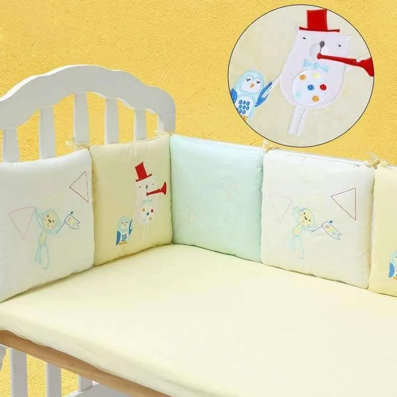 6Pcs Infant Baby Bettwäsche Stoßstange Neugeborenen Krippe Stoßstange Baby Bett Schutz Kleinkind Cartoon Krippe Bettwäsche Stoßstange in die Krippe für Baby