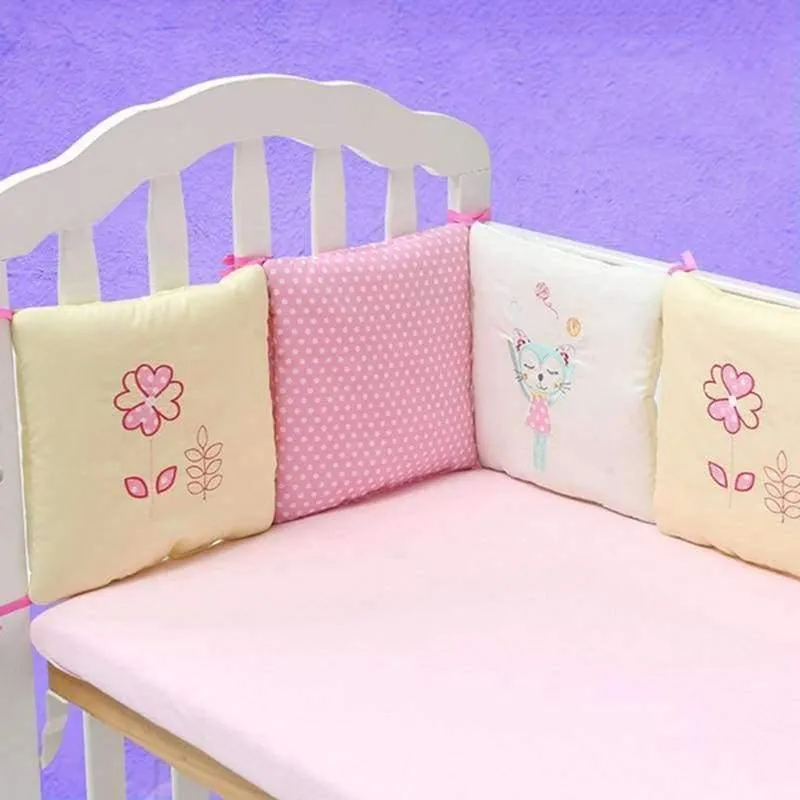 6Pcs Infant Baby Bettwäsche Stoßstange Neugeborenen Krippe Stoßstange Baby Bett Schutz Kleinkind Cartoon Krippe Bettwäsche Stoßstange in die Krippe für Baby