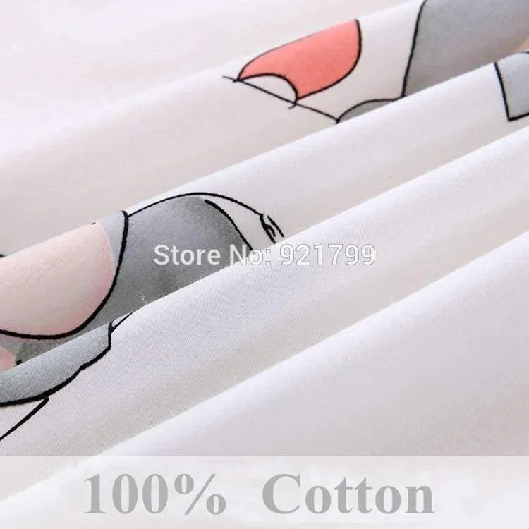 Weiche Baby-Bettwäsche-Sets aus Baumwolle mit Cartoon-Motiv, grauer Elefant, Babybett-Stoßstange, inklusive Kissen/Stoßstangen/Blatt/Bettbezug
