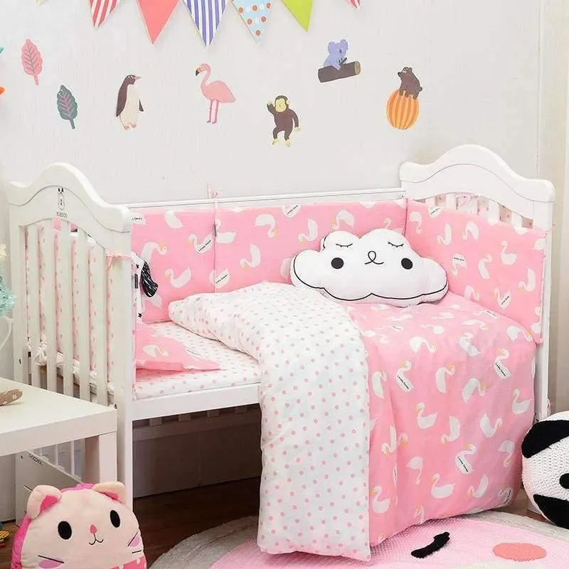 3-teiliges Bettwäscheset aus Baumwolle, modisches Kinderbettset mit Kaktus-/Flamingo-/Fuchsmuster (Bettbezug + Kissenbezug + Bettlaken)
